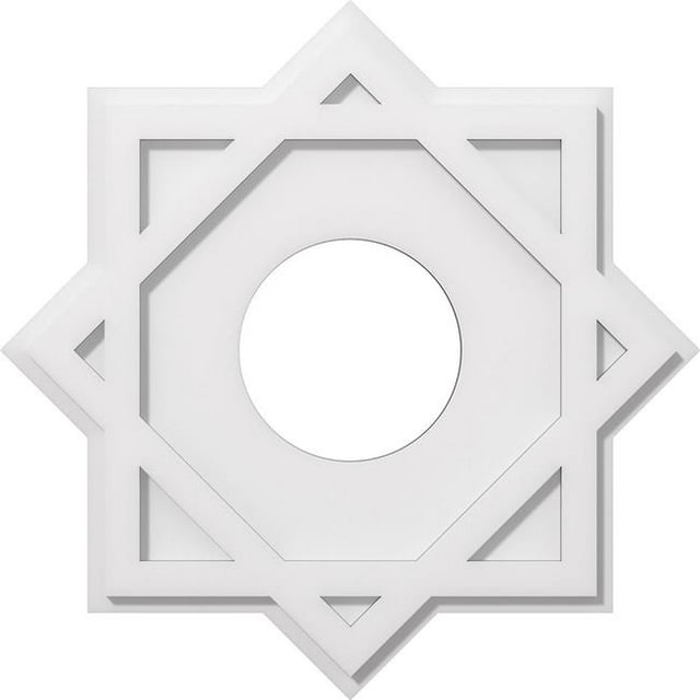 Ekena Millwork CMP22AL-07000 22 in. OD x 7 in. ID Square Axel Architectural Grade PVC Contemporary Ceiling Medallion