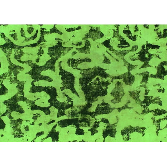Ahgly Company Indoor Rectangle Abstract Green Modern Area Rugs, 5' x 8'