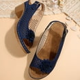 thumbnail image 4 of Viluyesy Women's Block Heels Sandals, Open Toe Hollow Out Summer 2025 Floral Comfortable Fashion Causal Shoes Blue 7, 4 of 9