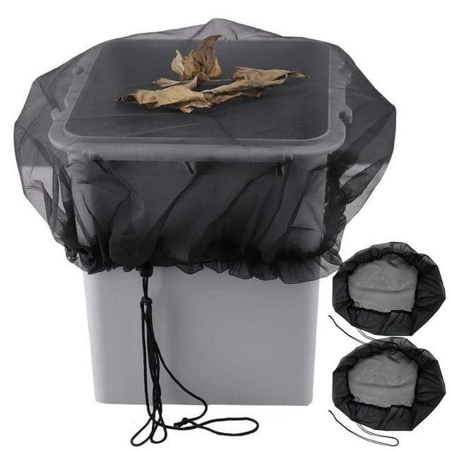 2PCS Mesh Cover for Rain Barrels Rainwater Collection System Rain Barrel Kit Buckets Tank Rain Harvesting Tool Protector Keep Mosquitos Debris Out of Rain Barrel