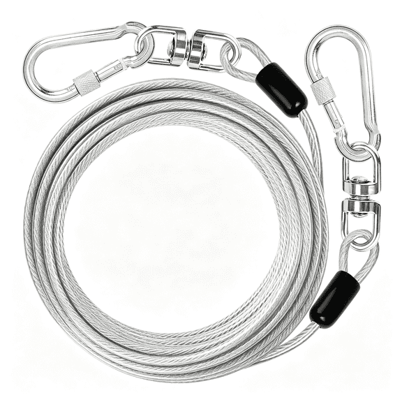 GASTROPOD Dog Tie Out Cable: 10 Ft Dog Lead for Yard-Heavy Duty Chain Leash Outside for Small Large Dogs Up to 500 Lbs-Outdoor Dog Runner Tether,Reliable Dog Tie Out Cable