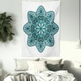 thumbnail image 3 of Mandala Decor Tapestry, Eastern Chinese Lace Mandala with Inner Eye Fish and Paisley Figures Artwork, Wall Hanging for Bedroom Living Room Dorm Decor, 40W X 60L Inches, Teal, by Ambesonne, 3 of 5