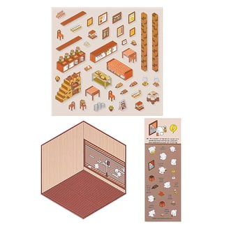 HTTDSLF Pegatinas 3D Sticker Scene, Pegatinas 3D para Casa, DIY Scene Stickers, House Stickers, para Adultos y Niños Aliviar el Estrés, con 2 Pinzas (12 Temas