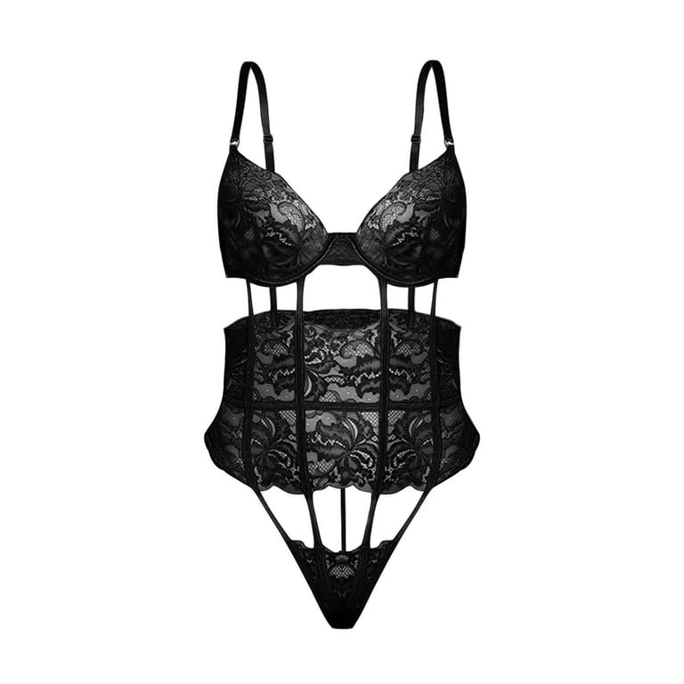 Lingerie for Women Naughty Sex Bodysuit Mini Lace Black Xl
