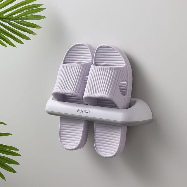 Colgador de almacenamiento de zapatos de baño, organizador de zapatos colgante montado en la pared, almacenamiento de calzado de plástico, estante para zapatillas, organizador de toallas