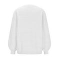 thumbnail image 4 of Htigea Women's Sweater Pullover Casual Crewneck Long Sleeve Tops Fall Winter Knit Jumper White XS, 4 of 6