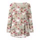 thumbnail image 4 of Mujeres moda casual manga larga cuello redondo tops blusa suelta camisas impresas Pompotops FGAJ12010, 4 of 5