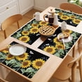 thumbnail image 5 of Sunflower Butterfly Placemats Set of 6, Green Leaf Spring Flower Plant Black Non-Slip Place Mats Washable Table Mats for Kitchen Dining Table Decorations Indoor/Outdoor, 5 of 9