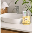 thumbnail image 4 of 4pc Poppy Fields Yellow Bathroom Accessories Set Hand Soap Dispenser, Tumbler, Tooth Brush Holder and Soap Dish Modern Contemporary Decor Complete Bathroom Sets with Shower Curtains, 4 of 14