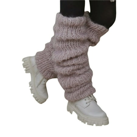 

Ma&Baby Women Y2K Ribbed Knit Leg Warmers Long Leg Socks Warm Teen Girls Boot Socks
