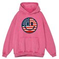 thumbnail image 4 of Sudadera con capucha retro desgastada con cara sonriente de la bandera estadounidense para hombre, ropa de moda, sudadera de hip hop, 100 % algodón con capucha, 4 of 5