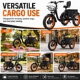 thumbnail image 4 of BROOBY Folding Electric Tricycle for Adults, 500W Motor 1000W Peak 3 Wheel Electric Bike with 48V 15Ah Removable Battery, 20" x 4.0 Fat Tires, 7-Speed Electric Trike with Front & Rear Baskets, 4 of 9