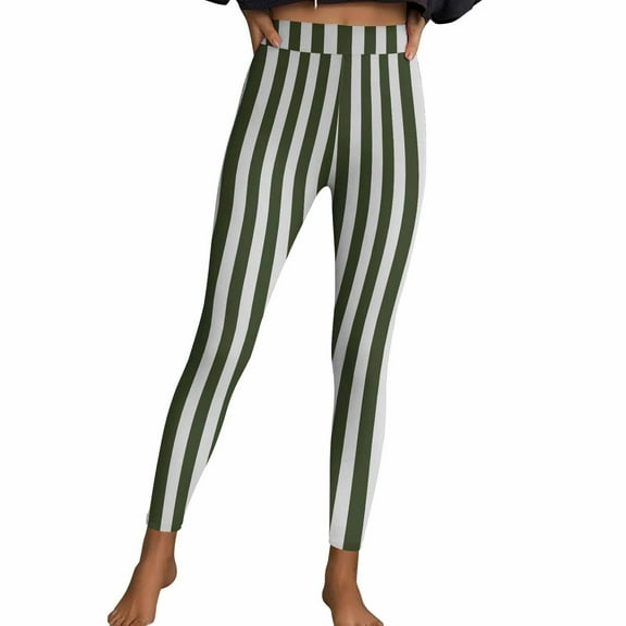 Felirenzacia Halloween Women Costume Leggings High Waist Tight Pants Comfy Full Length Striped Leggings Christmas Halloween Pajama Pants Yoga Pants