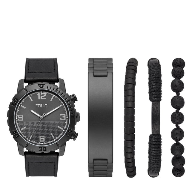 Set de Reloj Folio FMDFL6036 Negro para Hombre