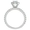 thumbnail image 3 of Petite Engagement Rings for Women Round Brilliant Halo Diamond Ring 18K White Gold 1.05 CT TW (G,SI), 3 of 5