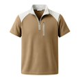 thumbnail image 5 of Yaoyar Mens Quarter Zip Golf Shirt Casual Slim Fit Short Sleeve Stand Collar Waffle Polo Shirts Textured Knit T Shirts, 5 of 8