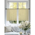 thumbnail image 4 of Yellow Solid Color Sheer Curtains 54 Inch Length 2 Panels Set, Aesthetics Contemporary Luxury Voile Window Treatment Rod Pocket Short Kitchen Curtains Drapes for Bedroom 52"x54"x2, 4 of 7