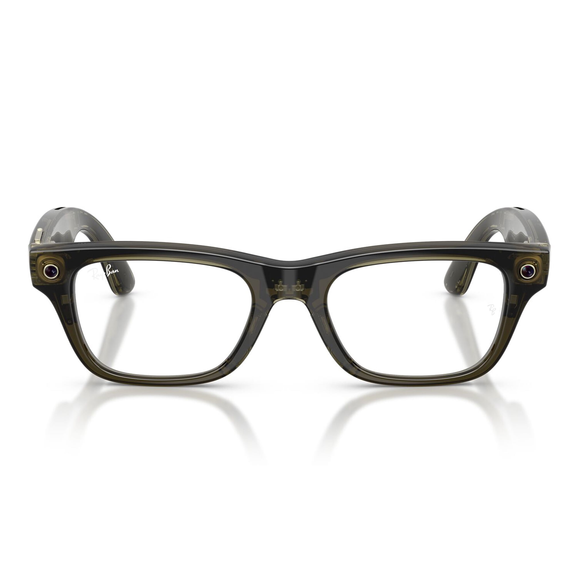 Ray-Ban Unisex Size 54 AI Smart Meta Gen 2 Blayzer Glasses with Charging Case, Matte Transparent Ice Gray/Clear