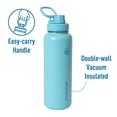 thumbnail image 2 of ThermoFlask 40 oz Double Wall Vacuum Insulated Stainless Steel Water Bottle with Chug Spout Lid, Tranquil Blue, 2 of 6
