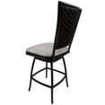 thumbnail image 2 of Outdoor Swivel Counter Stool 26" Erin Armless - Natural Fun Cream Fabric - Black, 2 of 2