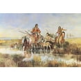 thumbnail image 2 of Russell, Charles Marion 18x13 Black Ornate Wood Framed with Double Matting Museum Art Print Titled - Indian Women with Travois, 2 of 4