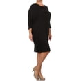 thumbnail image 2 of MOA Collection Women's Plus Size Casual Loose Fit Dolman Sleeve Midi Dress, 2 of 5