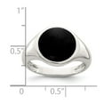 thumbnail image 2 of 925 Sterling Silver Simulated Onyx Inlay Ring Size 8 Ring for Women, 2 of 2