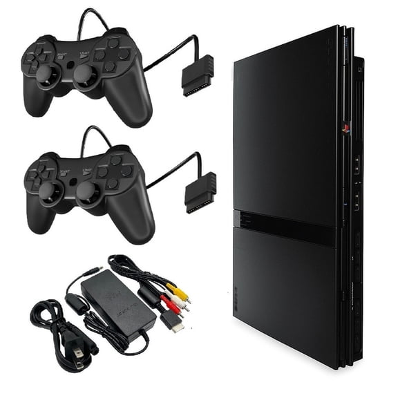 Restored Sony Playstation 2 PS2 Console Slim - 2 Controllers