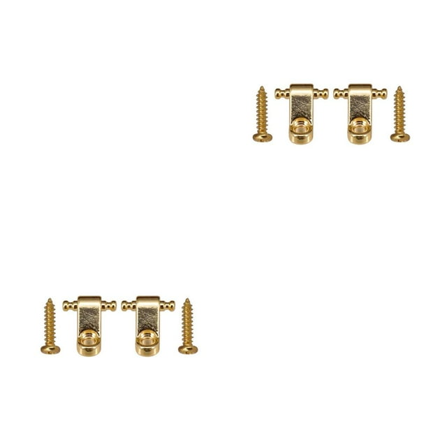 Guardoinrt 2Pcs Professional Roller String Trees String Retainer Buckle Guides Stringed Instrument Accessories Electric Guitar Parts Gold 2Set