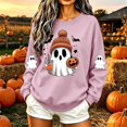 thumbnail image 5 of VKOYWKM Fall Halloween Sweatshirts for Women Ghost Graphic Sweatshirts Oversized Long Sleeve Crew Neck Pullover Holiday Party Sweatshirt, 5 of 6