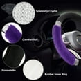thumbnail image 5 of Rhinestone Fluffy Steering Wheel Cover Comfortable Non-Slip Luxury Faux Wool, Universal Fit for 14.5-15 Inches Steering Wheels, 5 of 10