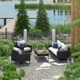 thumbnail image 2 of RST Brands Milo 4 PC Resin Outdoor Espresso Seating Set - Centered Ink/White, 2 of 7