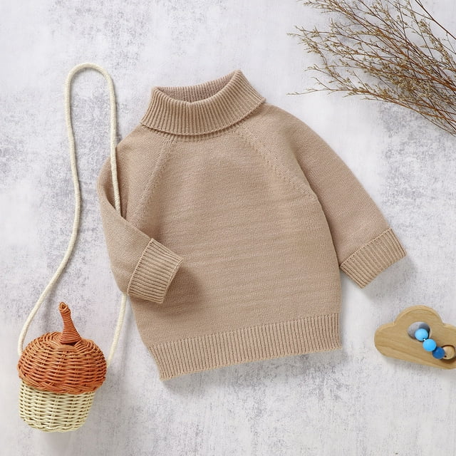 Chandails pour Filles Col Roulé Tricoté Confortable Chaud pour Tout-Petits Enfants pour Usage Quotidien