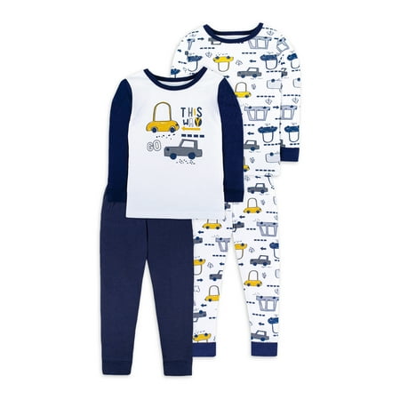 

Little Star Organic Baby & Toddler Boy 4 Pc Long Sleeve Shirt & Pants Snug Fit Pajamas Size 9 Months - 5T