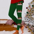 thumbnail image 2 of Gibobby leggings con bolsillos dama Leggings para mujer Leggings de entrenamiento Pantalones de bloque de color con estampado navideño Leggings elásticos (Verde, XL), 2 of 5