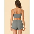thumbnail image 4 of Unique Bargains Women's Stretchy Knit Spaghetti Strap Runch Cami with Shorts Pajama Set, 4 of 5