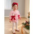 thumbnail image 5 of Cjfdfy Newborn Baby Girl Christmas Fall Outfit Christmas Print Romper Bow Snap Bubble Long Sleeve Ruffle Jumpsuit Bow Headband Infant Cute My First Christmas Fall Winter Outfits, 5 of 9