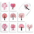 thumbnail image 2 of The Best Card Company 20 Assorted Valentine's Day Notes Set 4x5.12 w/ Envelopes, 10x2 Designs, For Men, Women, Love Trees AM3185VDG-B2x10, 2 of 8