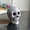 Black, variant on Miwamany Fireproof Ceramic Skull Fire Pit Decoration Reusable Halloween Prop for Indoor Outdoor Fireplace Bonfire Party Spooky Home Decor