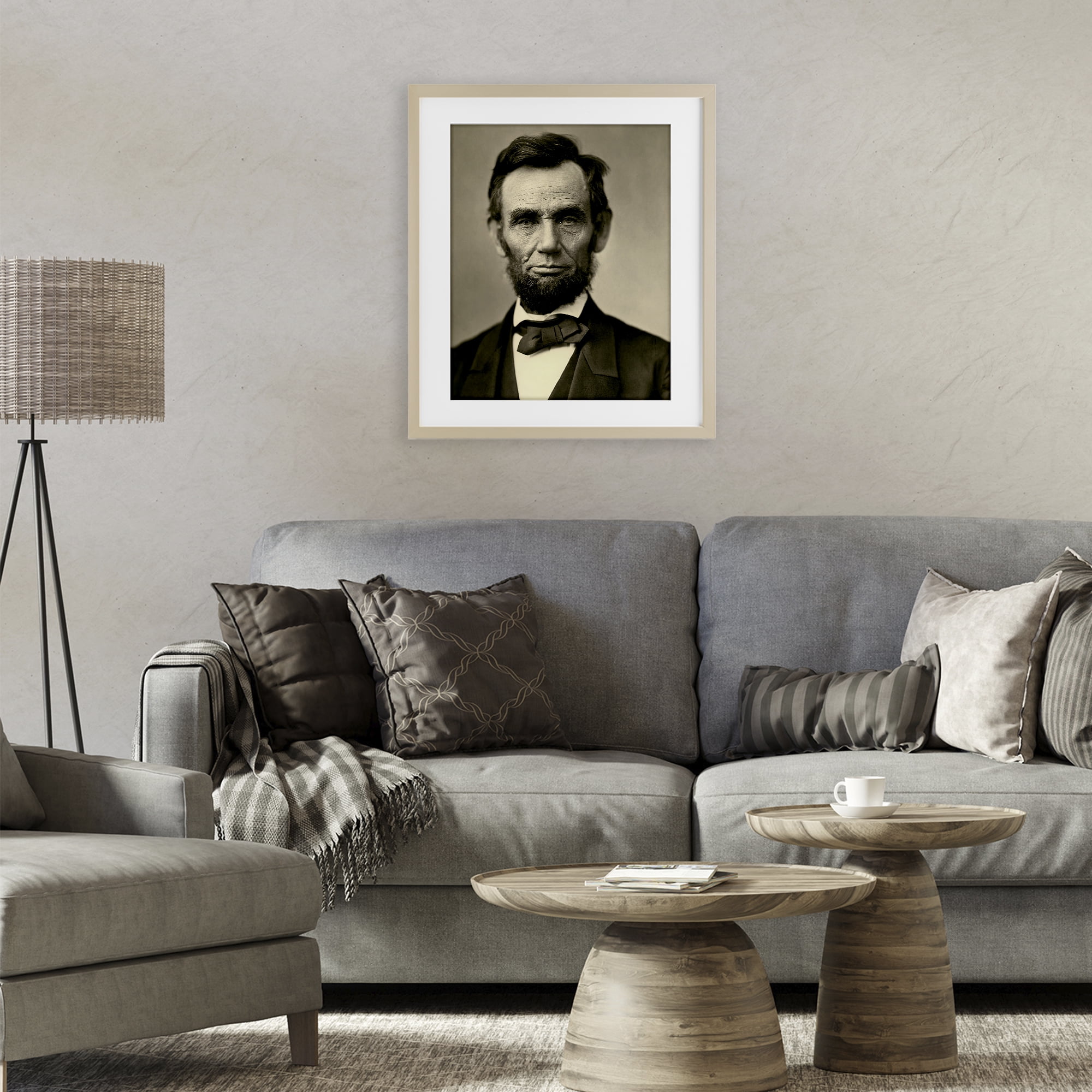 Stupell Industries Iconic Lincoln Portrait Birch Framed Print Under Glass, design by Alexander Gardner