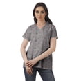 thumbnail image 2 of Moomaya Womens Wrap Style Shirt Tunic Cotton Casual Button Down Classic Collar Top, 2 of 6