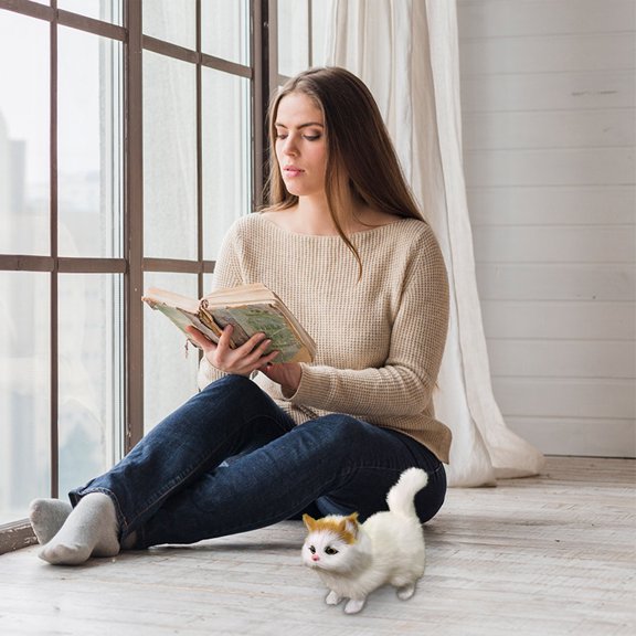 Nebwoak Cat Toys for Kids Simulation Toys Plush Toys Simulation Models Children's Gifts