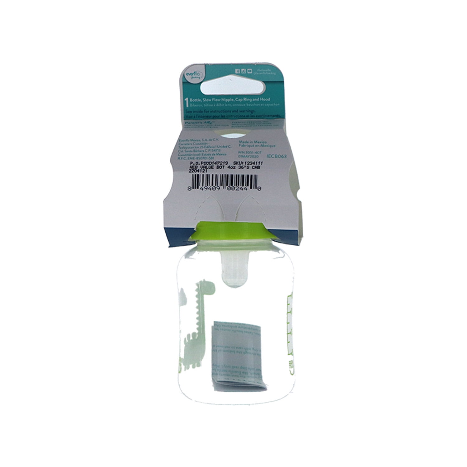 DDI 2321322 4 oz Evenflo Slow Flow Baby Bottle - 36 Per Pack - Case of 36