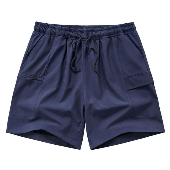 hoksml Men's Stretch Cargo Shorts Casual Drawstring Elastic Waist Classic Summer Lightweight Short Outdoor Hiking Multi Pockets Athletic Shorts