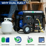 DuroMax XP13000EH 13,000 Watt Portable Dual Fuel Gas Propane Generator