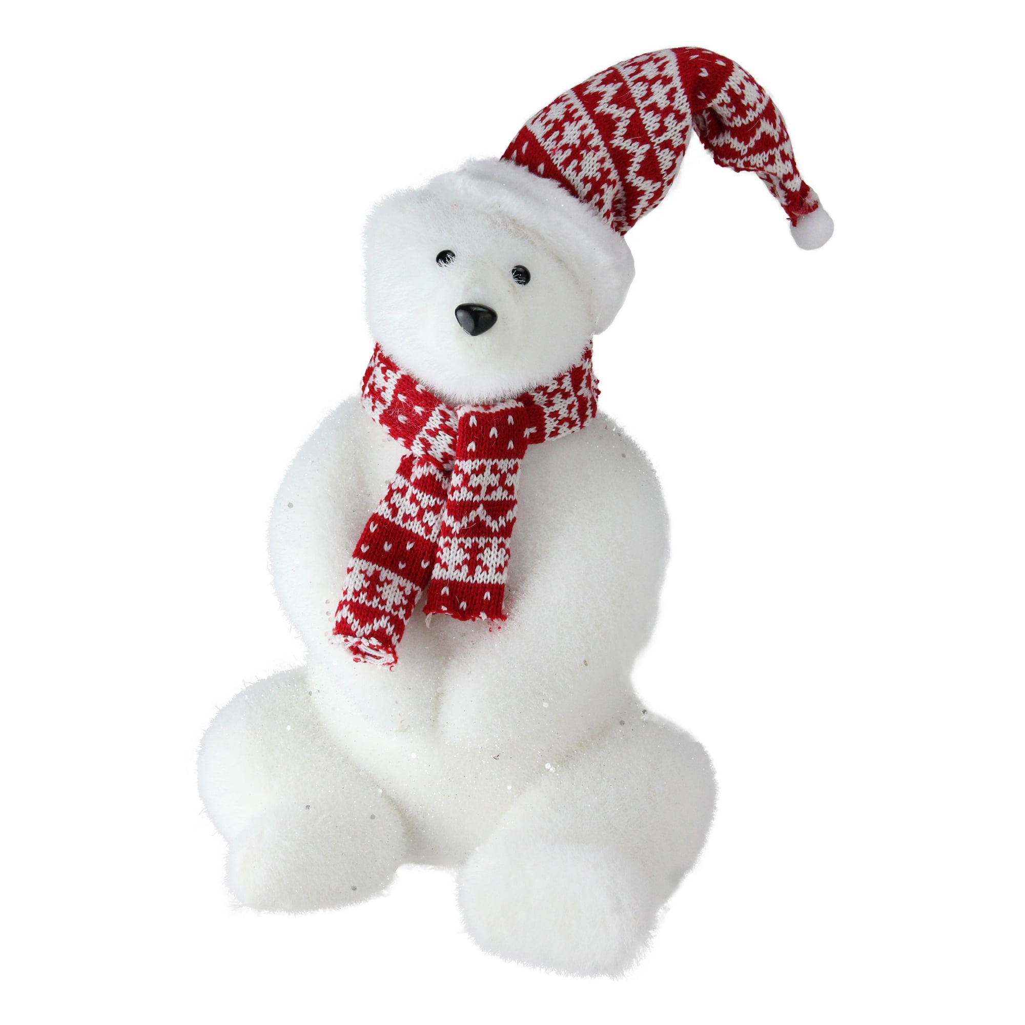 Dårlig faktor mineral Berolige 17" Glitter Polar Bear in Nordic Hat and Scarf Christmas Decor - Walmart.com