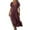 Wine, variant on Women's Flowy Printed Dress Short Sleeve V Neck Casual Long Maxi Dresses Pink S