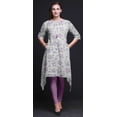 thumbnail image 3 of Bimba Kurti Asymétrique à Imprimé Floral Papillon Violet et Pivoine pour Femmes, Robe d'Été Indienne Tunique, XX-Grand, 3 of 6