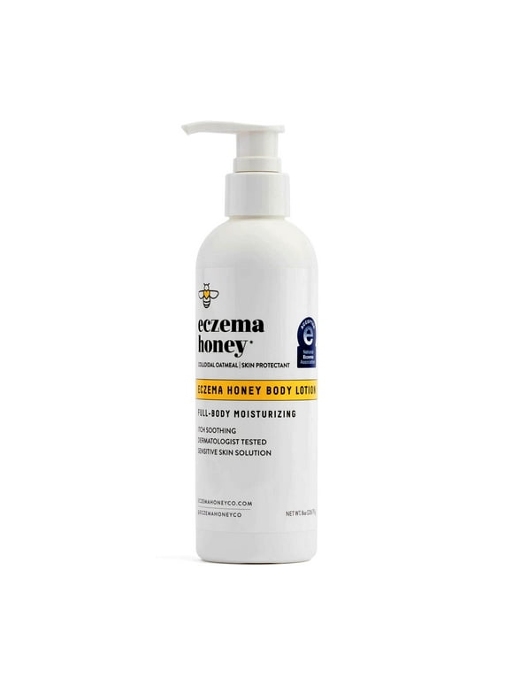 Eczema Honey Oatmeal Body Lotion for Dry Skin, Shea Butter & Collodial Oatmeal, 8 oz