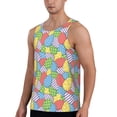 thumbnail image 2 of Zufioo Colorful Easter eggs Print Men's Vest, Sleeveless Quick-drying Muscle T-shirt, Suitable for Sports Fitness, Home Leisure Wear-X-Large, 2 of 7